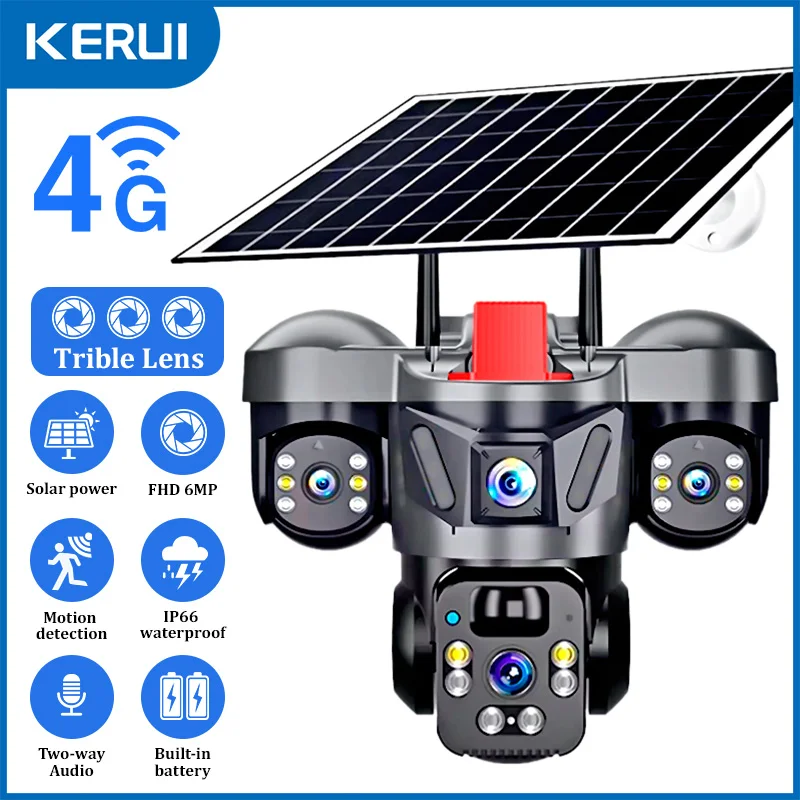 Solar Panel Tilt Mount - KERUI Открытый PTZ 6MP 4G SIM